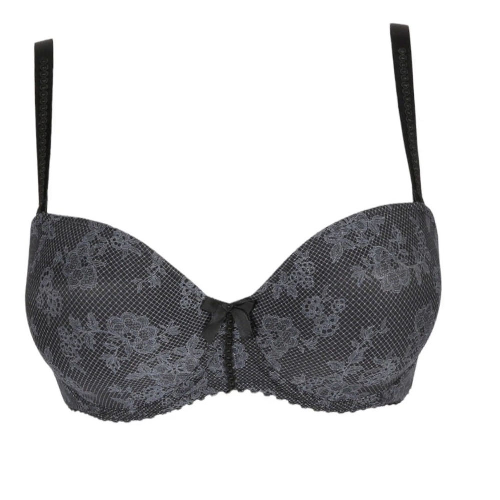 NEW PrimaDonna Divine‎ Black Floral Lace Underwire Strapless Bra Size UK 34 D